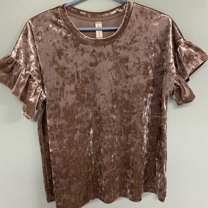 Altar’d state Velvet cropped t shirt